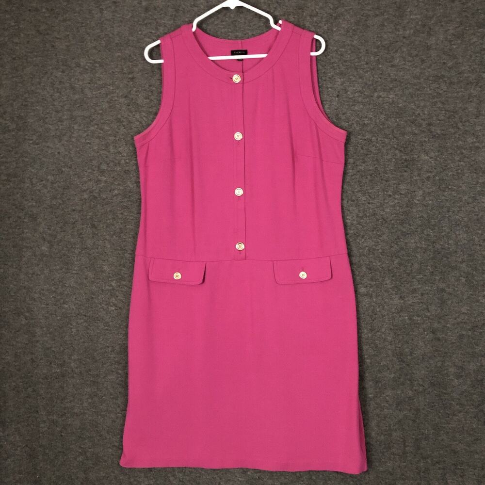 Talbots Shift Dress Womens 16 Fuchsia Jersey Knit Sleeveless Tank Y2K Summer